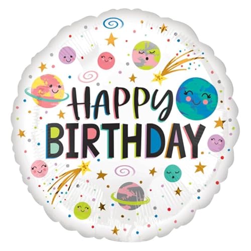 Folienballon H-Birthday Galaxy, ca. 45 cm von CREATIV DISCOUNT