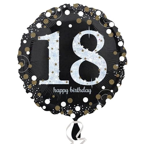 Folienballon Sparkling Birthday 18th, 45 cm von CREATIV DISCOUNT