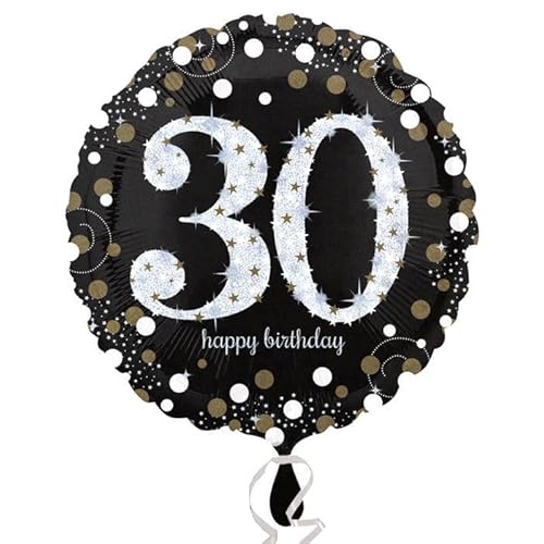 Folienballon Sparkling Birthday 30th, 45 cm von CREATIV DISCOUNT