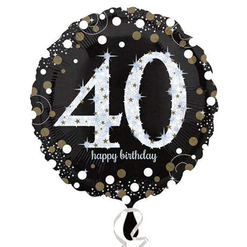 Folienballon Sparkling Birthday 40th, 45 cm von CREATIV DISCOUNT