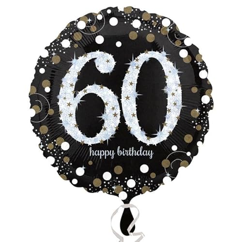 Folienballon Sparkling Birthday 60th, 45 cm von CREATIV DISCOUNT