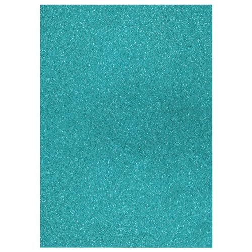 Glitter-Karton, 200 g/qm, einseitig mit Glitzer, DIN A4, Hellblau von CREATIV DISCOUNT