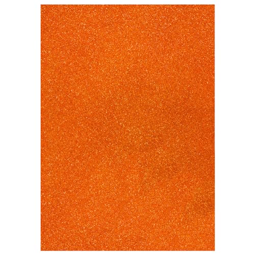 Glitter-Karton, 200 g/qm, einseitig mit Glitzer, DIN A4, Orange von CREATIV DISCOUNT