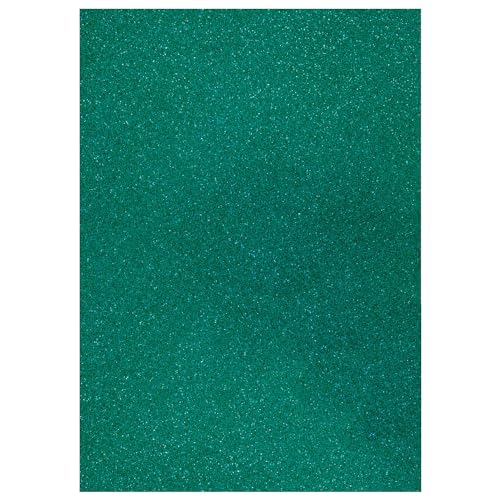 Glitter-Karton, 200 g/qm, einseitig mit Glitzer, DIN A4, Petrol von CREATIV DISCOUNT