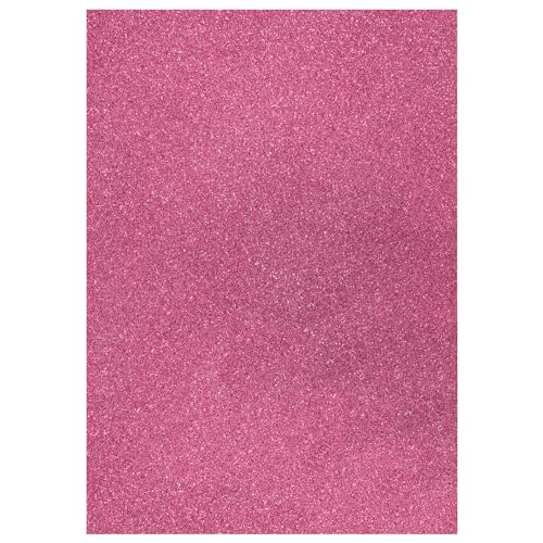 Glitter-Karton, 200 g/qm, einseitig mit Glitzer, DIN A4, Rosa von CREATIV DISCOUNT