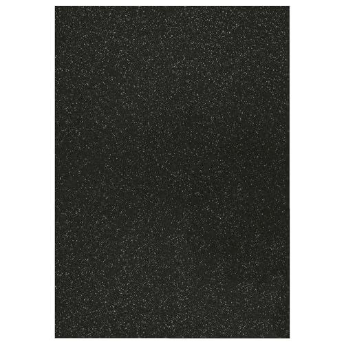 Glitter-Karton, 200 g/qm, einseitig mit Glitzer, DIN A4, Schwarz von CREATIV DISCOUNT