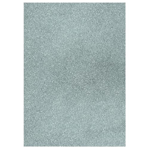 Glitter-Karton, 200 g/qm, einseitig mit Glitzer, DIN A4, Silber von CREATIV DISCOUNT