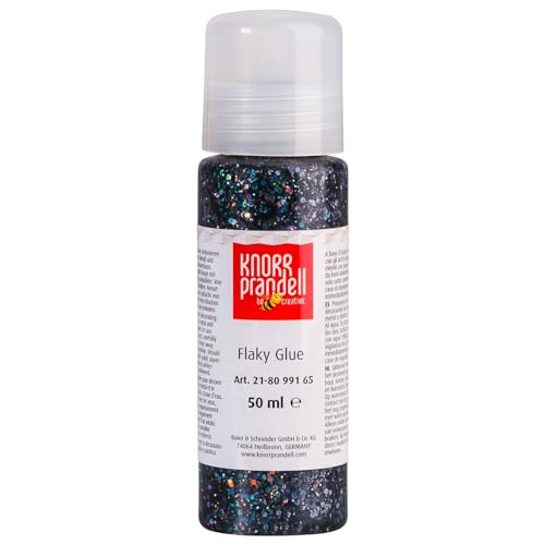 Glitterfarbe Flaky Glue, mit Linerspitze, 50 ml, Grau von CREATIV DISCOUNT