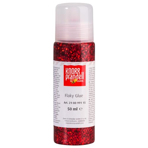 Glitterfarbe Flaky Glue, mit Linerspitze, 50 ml, Rot von CREATIV DISCOUNT