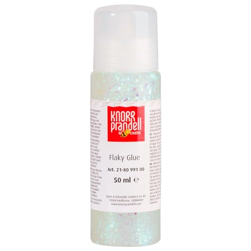 Glitterfarbe Flaky Glue, mit Linerspitze, 50 ml, Weiß von CREATIV DISCOUNT