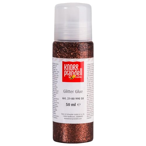 Glitterfarbe Glitter Glue, mit Linerspitze, 50 ml, Braun von CREATIV DISCOUNT