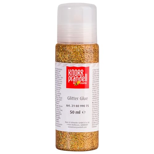 Glitterfarbe Glitter Glue, mit Linerspitze, 50 ml, Gold-Regenbogen von CREATIV DISCOUNT