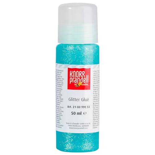 CREATIV DISCOUNT Glitterfarbe Glitter Glue, mit Linerspitze, 50 ml, Neonblau von CREATIV DISCOUNT