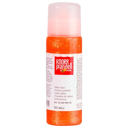 Glitterfarbe Glitter Glue, mit Linerspitze, 50 ml, Neonorange von CREATIV DISCOUNT