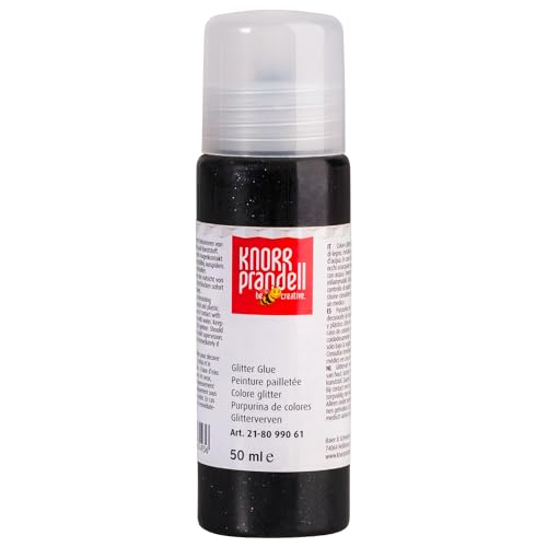 Glitterfarbe Glitter Glue, mit Linerspitze, 50 ml, Schwarz von CREATIV DISCOUNT