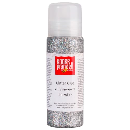 Glitterfarbe Glitter Glue, mit Linerspitze, 50 ml, Silber-Regenbogen von CREATIV DISCOUNT