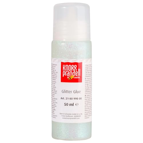 Glitterfarbe Glitter Glue, mit Linerspitze, 50 ml, Weiß von CREATIV DISCOUNT