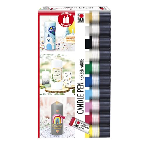 Kerzenmalstift Candle Pen Set, 10 x 25 ml von CREATIV DISCOUNT