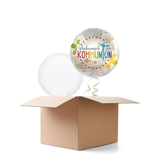 NEU Ballongrüße Glückwunsch zur Kommunion, 2 Ballons von CREATIV DISCOUNT