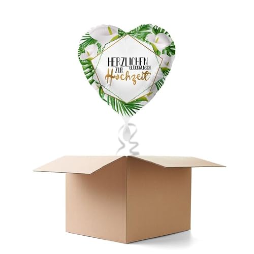 NEU Ballongrüße Herzlichen Glückwunsch zur Hochzeit, 1 Ballon von CREATIV DISCOUNT