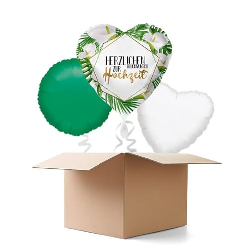 NEU Ballongrüße Herzlichen Glückwunsch zur Hochzeit, 3 Ballons von CREATIV DISCOUNT