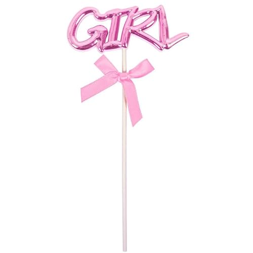 NEU Cake-Topper Girl, rosa, ca. 9cm mit 17cm Stäbchen von CREATIV DISCOUNT