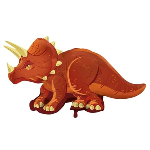 NEU Folienballon Dino Triceratops, ca. 109x55cm, braun von CREATIV DISCOUNT