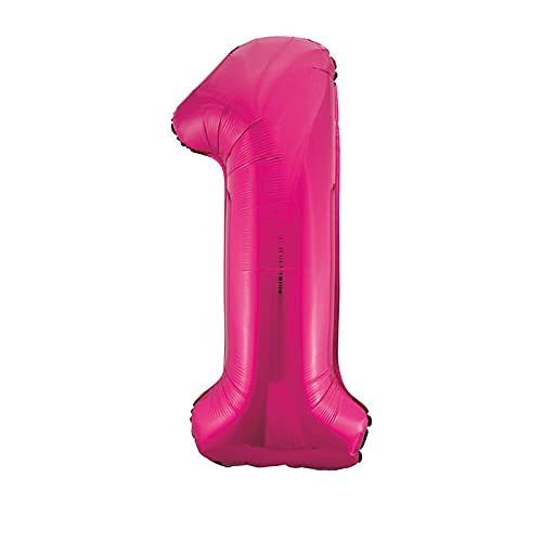 NEU Folienballon Große Zahl 1, Pink, ca. 86cm, Zahlenballon von CREATIV DISCOUNT