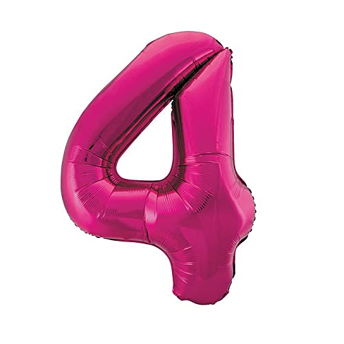 NEU Folienballon Große Zahl 4, Pink, ca. 86cm, Zahlenballon von CREATIV DISCOUNT