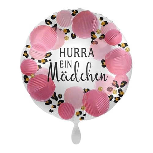 NEU Folienballon - Hurra ein Mädchen - ca. 45cm Durchmesser von CREATIV DISCOUNT