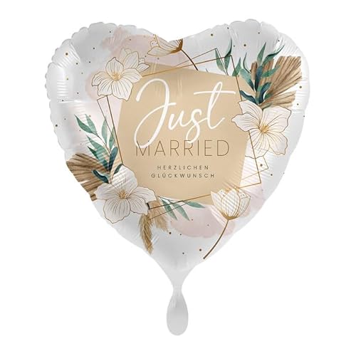 NEU Folienballon - Just Married Herzlichen Glückwunsch - ca. 45cm Durchmesser von CREATIV DISCOUNT