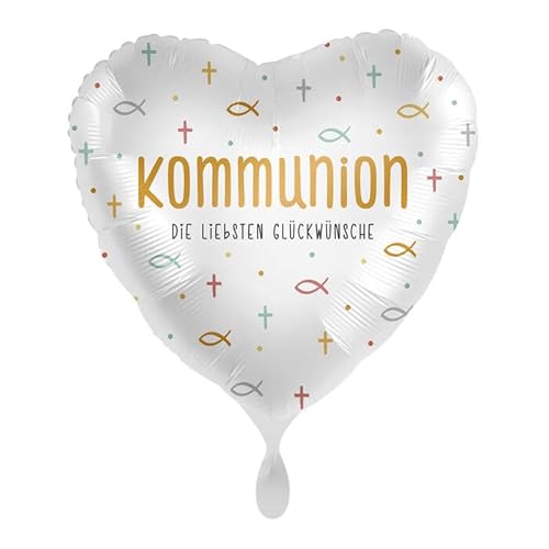 NEU Folienballon - Kommunion die liebsten Glückwünsche - ca. 45cm Durchmesser von CREATIV DISCOUNT