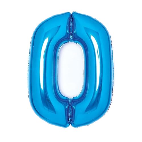 NEU Folienballon Medium Zahl 0, blau, ca. 66cm hoch von CREATIV DISCOUNT