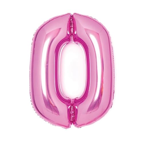 NEU Folienballon Medium Zahl 0, pink, ca. 66cm hoch von CREATIV DISCOUNT