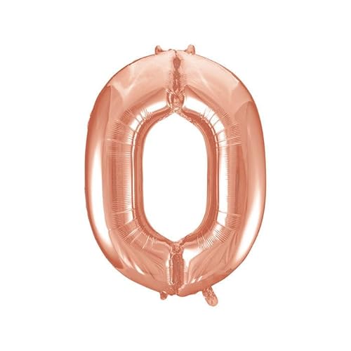 NEU Folienballon Medium Zahl 0, rosé-gold, ca. 66cm hoch von CREATIV DISCOUNT