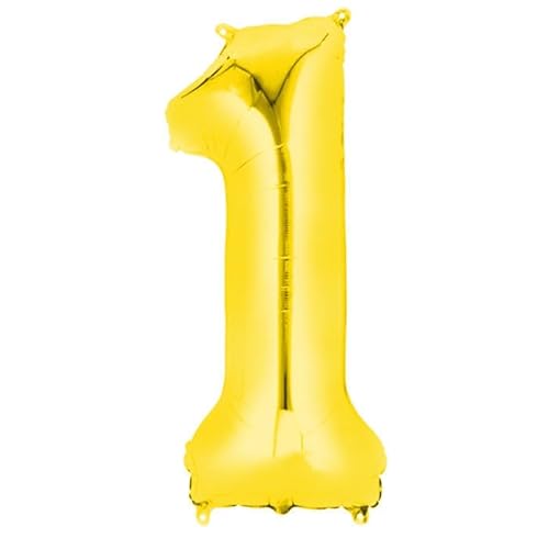 NEU Folienballon Medium Zahl 1, gold, ca. 66cm hoch von CREATIV DISCOUNT