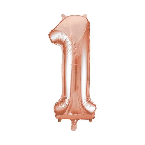 NEU Folienballon Medium Zahl 1, rosé-gold, ca. 66cm hoch von CREATIV DISCOUNT