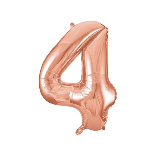 NEU Folienballon Medium Zahl 4, rosé-gold, ca. 66cm hoch von CREATIV DISCOUNT