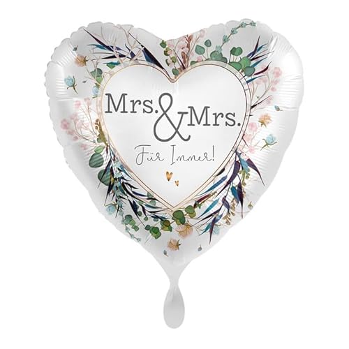 NEU Folienballon - Mrs. & Mrs. - ca. 45cm Durchmesser von CREATIV DISCOUNT