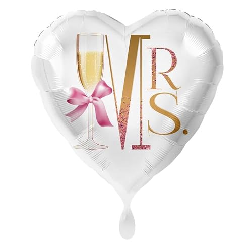 NEU Folienballon Sektglas - Mrs. - ca. 45cm Durchmesser von CREATIV DISCOUNT