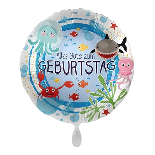 NEU Folienballon Unter Wasser - Alles Gute zum Geburtstag - ca. 45cm Durchmesser von CREATIV DISCOUNT