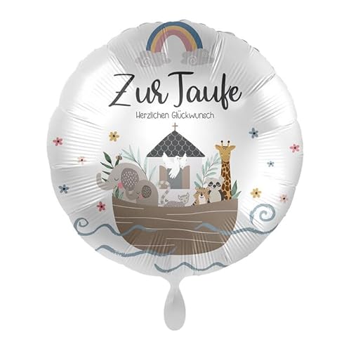 NEU Folienballon - Zur Taufe Herzlichen Glückwunsch - ca. 45cm Durchmesser von CREATIV DISCOUNT