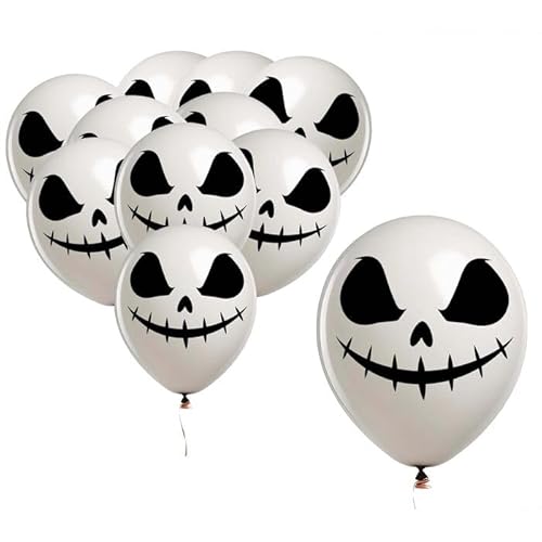 NEU Latex-Luftballons Halloween Geist, weiß, ca. 30cm, 10 Stück von CREATIV DISCOUNT