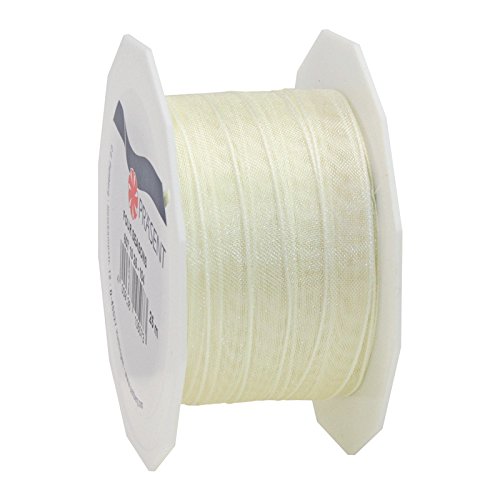 NEU Organzaband, 10mm x 25m, Creme von CREATIV DISCOUNT