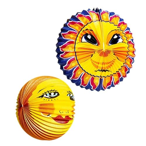 NEU Papier-Lampion-Set Sonne, 2 Lampions mit 25-30cm Durchmesser von CREATIV DISCOUNT