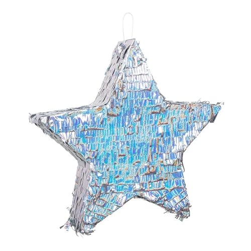 NEU Pinata Stern, mit Flitterfolie bedeckt, silber, 44x44cm von CREATIV DISCOUNT