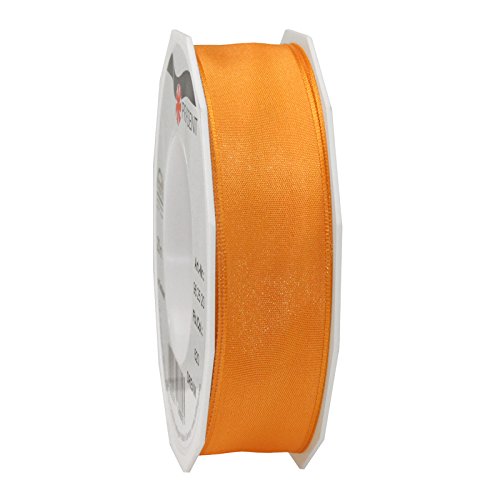 NEU Seidenband mit Draht, 25mm x 20m, orange von CREATIV DISCOUNT