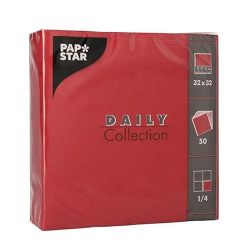 NEU Servietten Daily Collection, 32 x 32 cm, 50 Stück, Bordeaux-Rot von CREATIV DISCOUNT