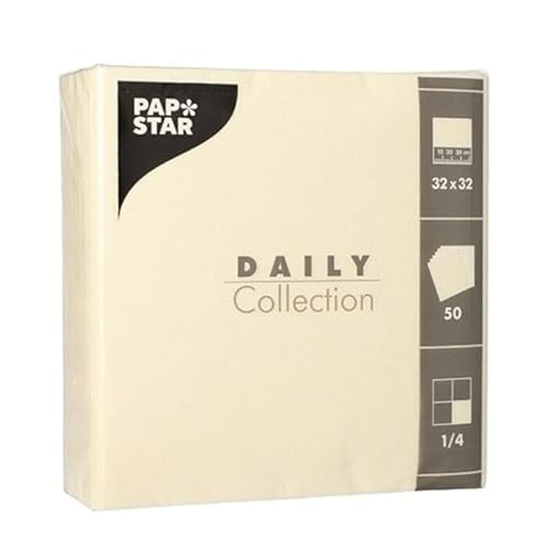 NEU Servietten Daily Collection, 32 x 32 cm, 50 Stück, Champagner von CREATIV DISCOUNT