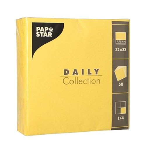 NEU Servietten Daily Collection, 32 x 32 cm, 50 Stück, Gelb von CREATIV DISCOUNT